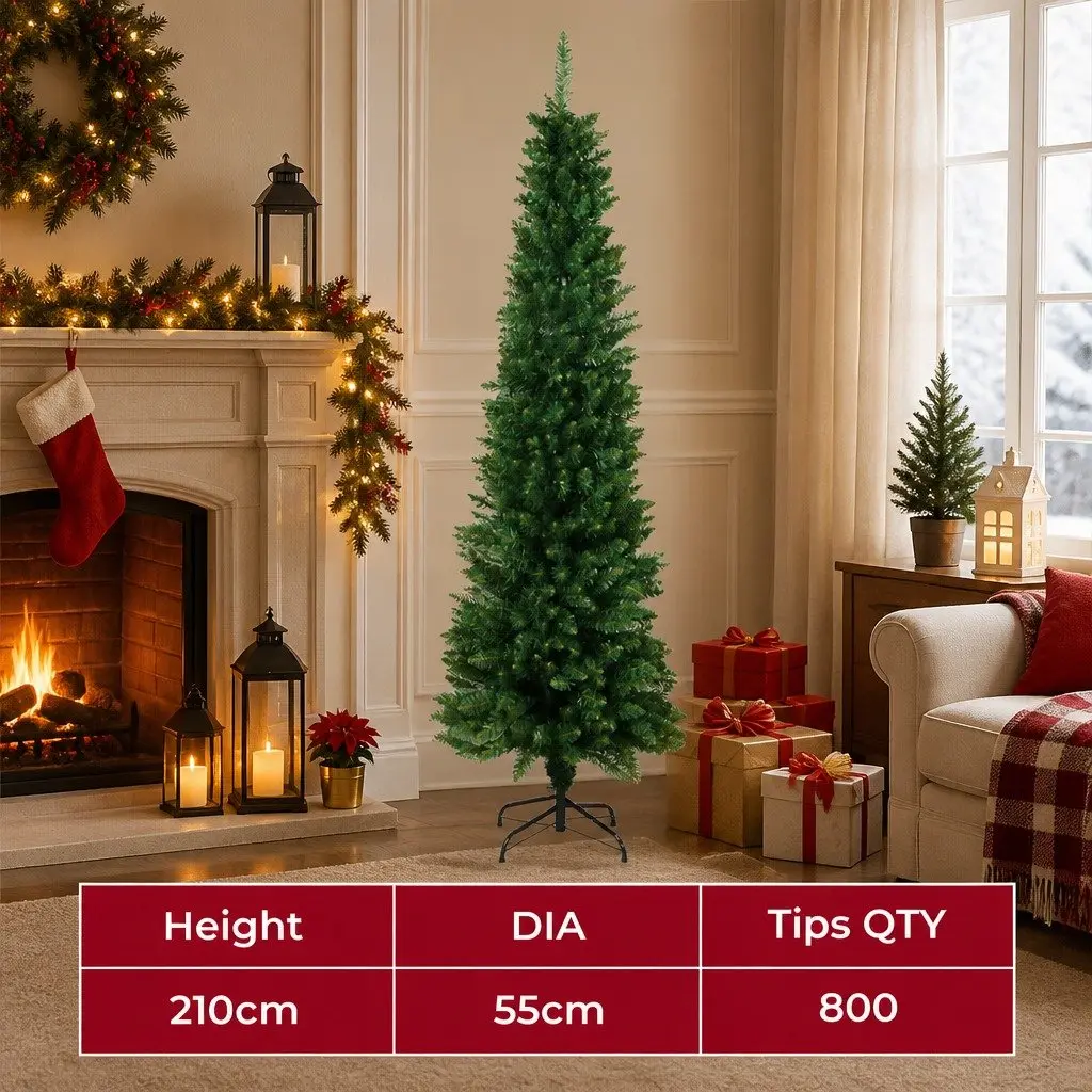 2.1M Pencil Christmas Tree with Durable Construction