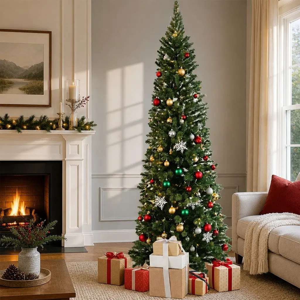 2.1M Pencil Christmas Tree with Durable Construction