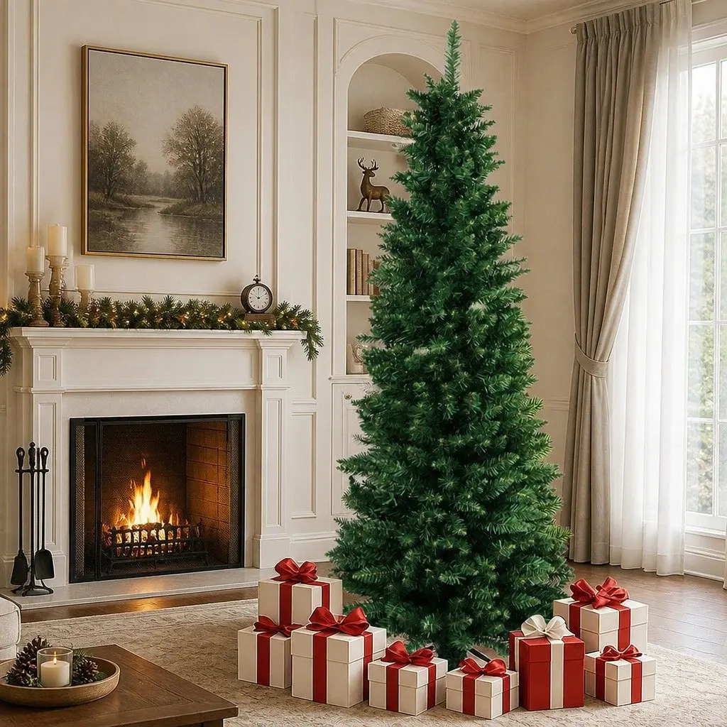 2.1M Pencil Christmas Tree with Durable Construction