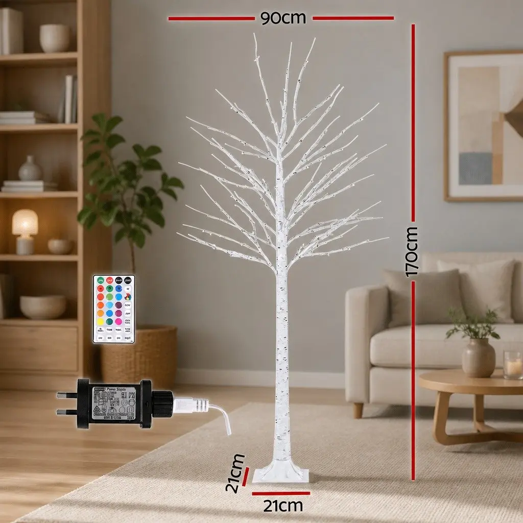 Christmas Tree LED 170cm Multicolour RGB with 120 Lights Remote Control Indoor Outdoor