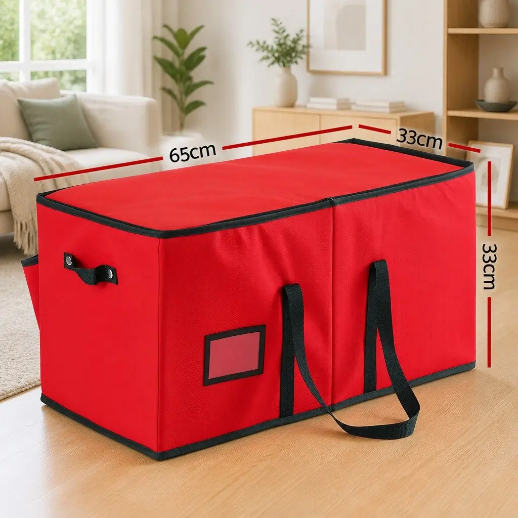 Red Christmas Baubles Storage Box with 128 Slots
