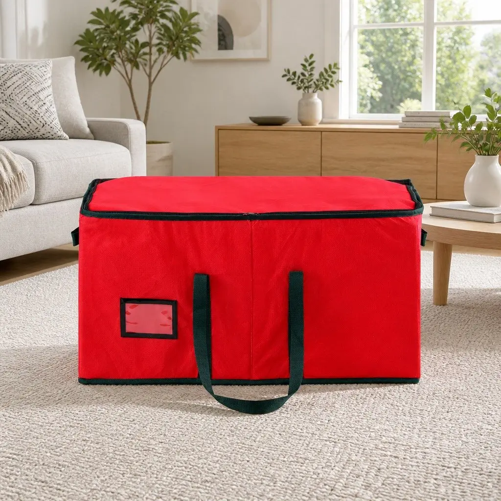 Red Christmas Baubles Storage Box with 128 Slots