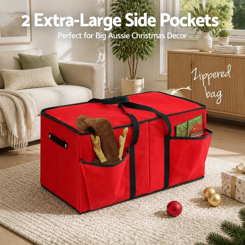 Red Christmas Baubles Storage Box with 128 Slots