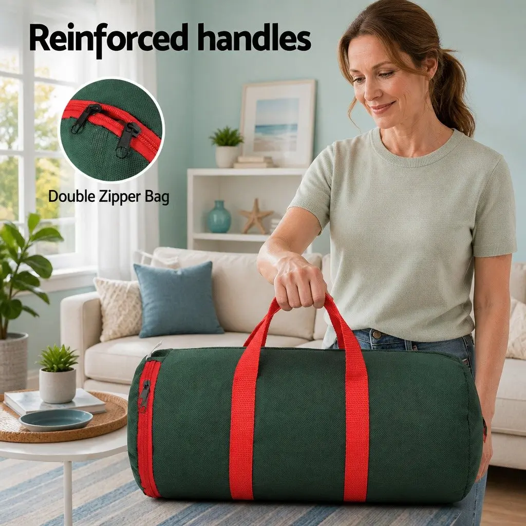 Christmas Baubles Storage Bag in Green Oxford