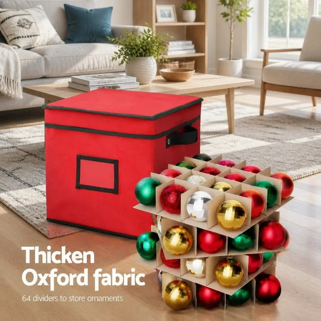 Christmas Baubles Storage Box with 64 Dividers