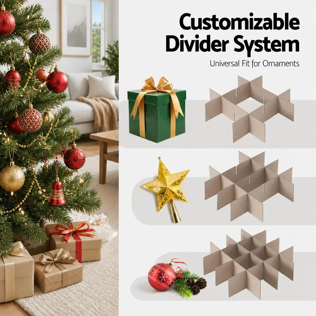 Christmas Baubles Storage Box with 64 Dividers