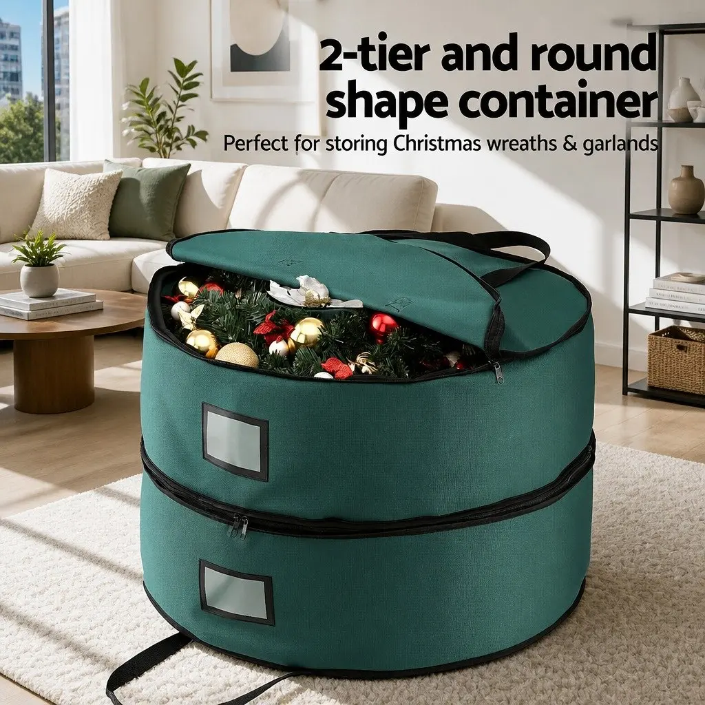 Christmas Garland Wreath Storage Bag Oxford Fabric 60cm Green