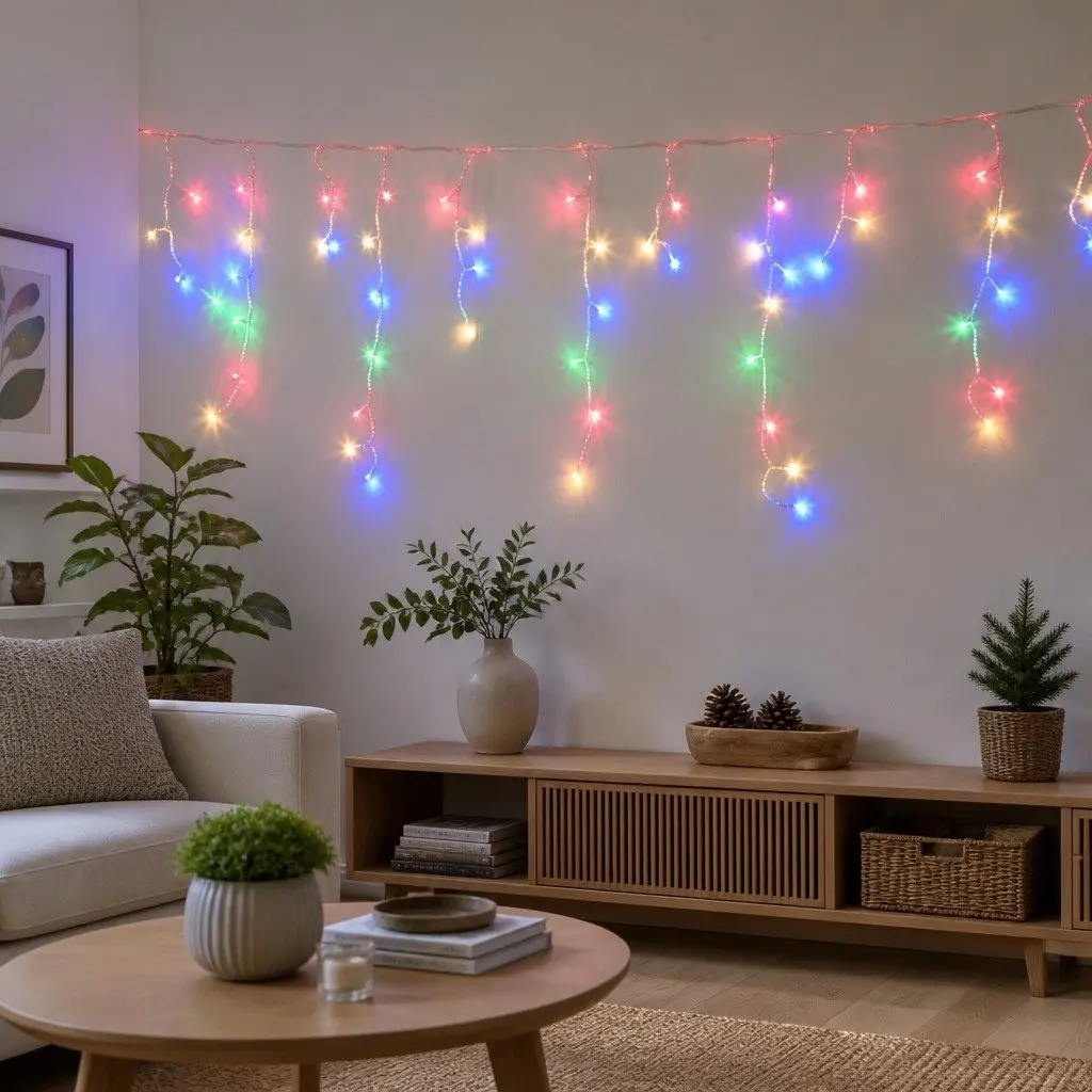 Multicolour Solar Icicle Lights 32M 960 LED