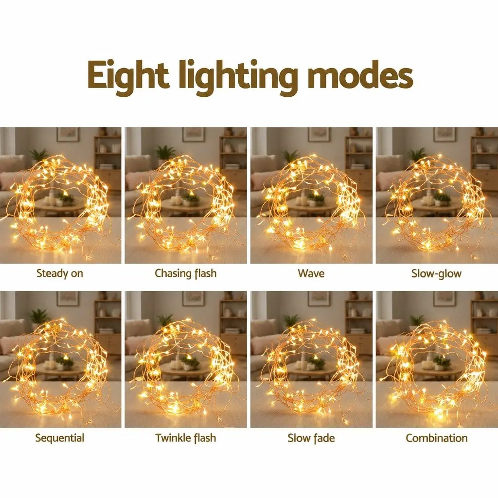 Icicle Christmas Lights 32M Solar Powered Warm White LED Outdoor Decoration 960 Bulbs
