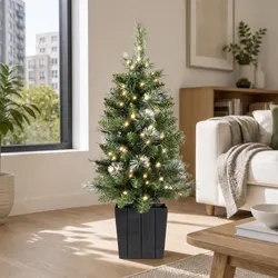 90cm Green LED Potted Christmas Tree for Holiday Decor