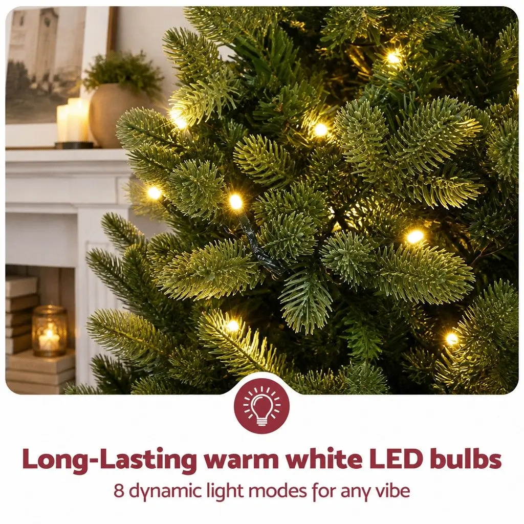 Pre-Lit Potted Christmas Tree Artificial 1.2M Green PE PVC