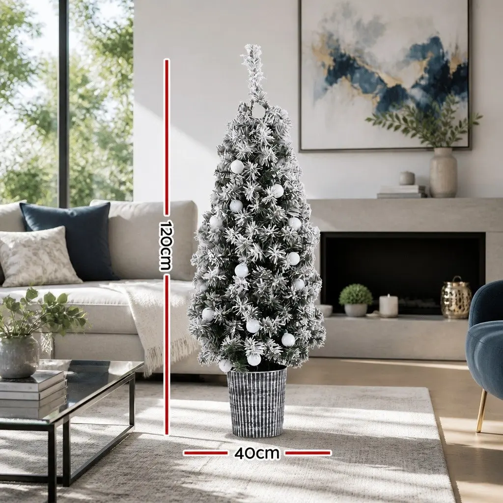 1.2M Christmas Potted Tree with LED Lights
