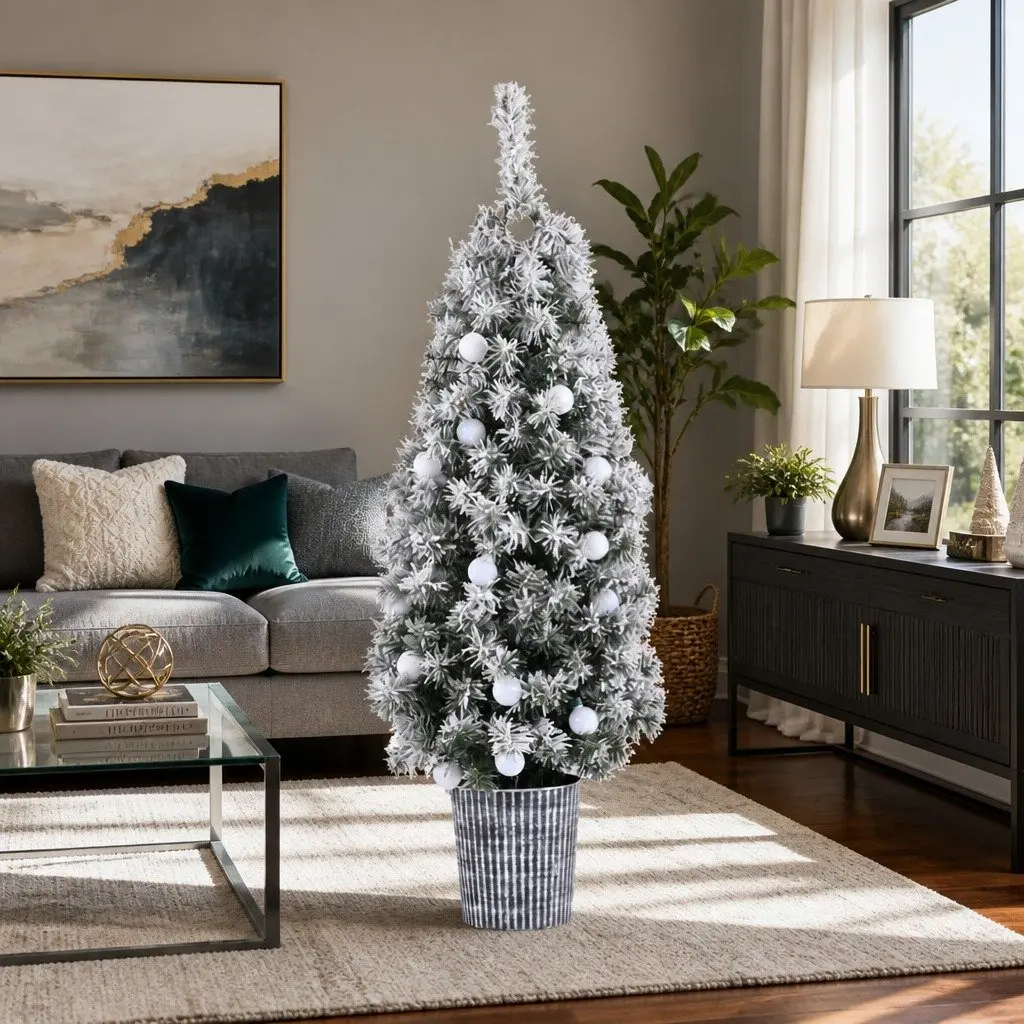 1.2M Christmas Potted Tree with LED Lights