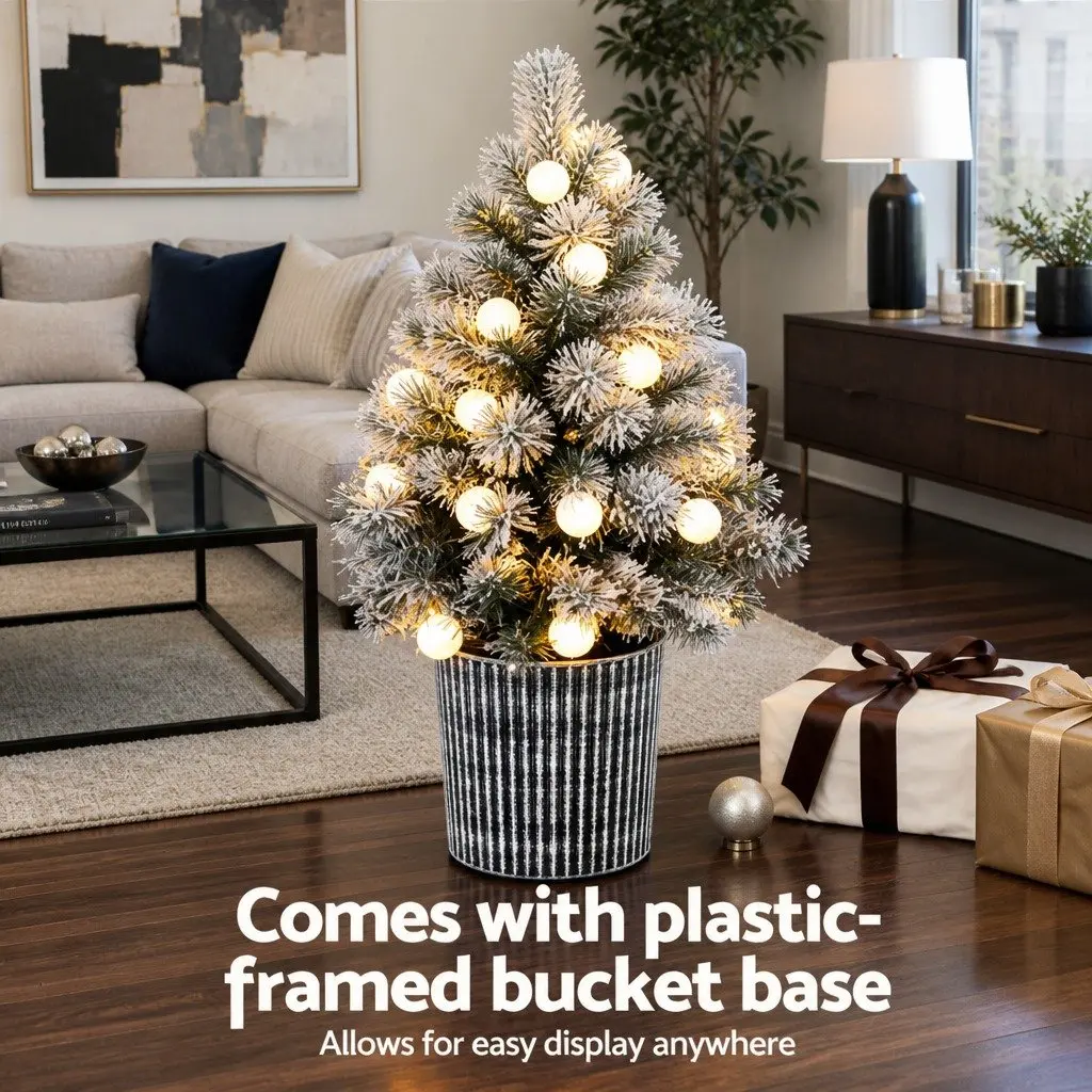 1.2M Christmas Potted Tree with LED Lights