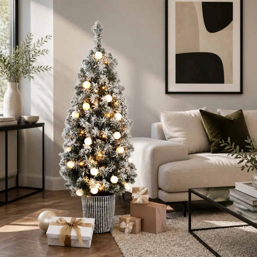 1.2M Christmas Potted Tree with LED Lights
