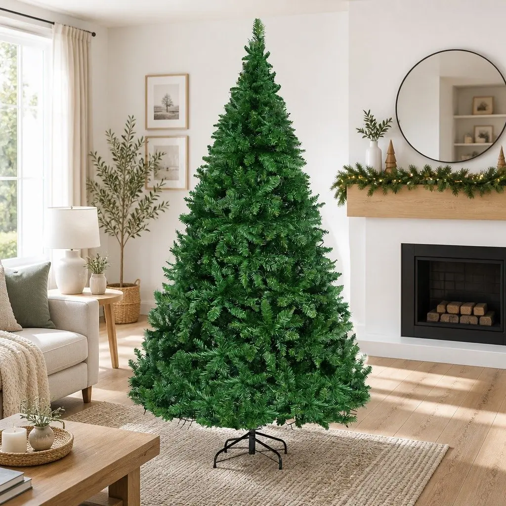 7FT Faux Christmas Tree PVC Warm White LED Lights