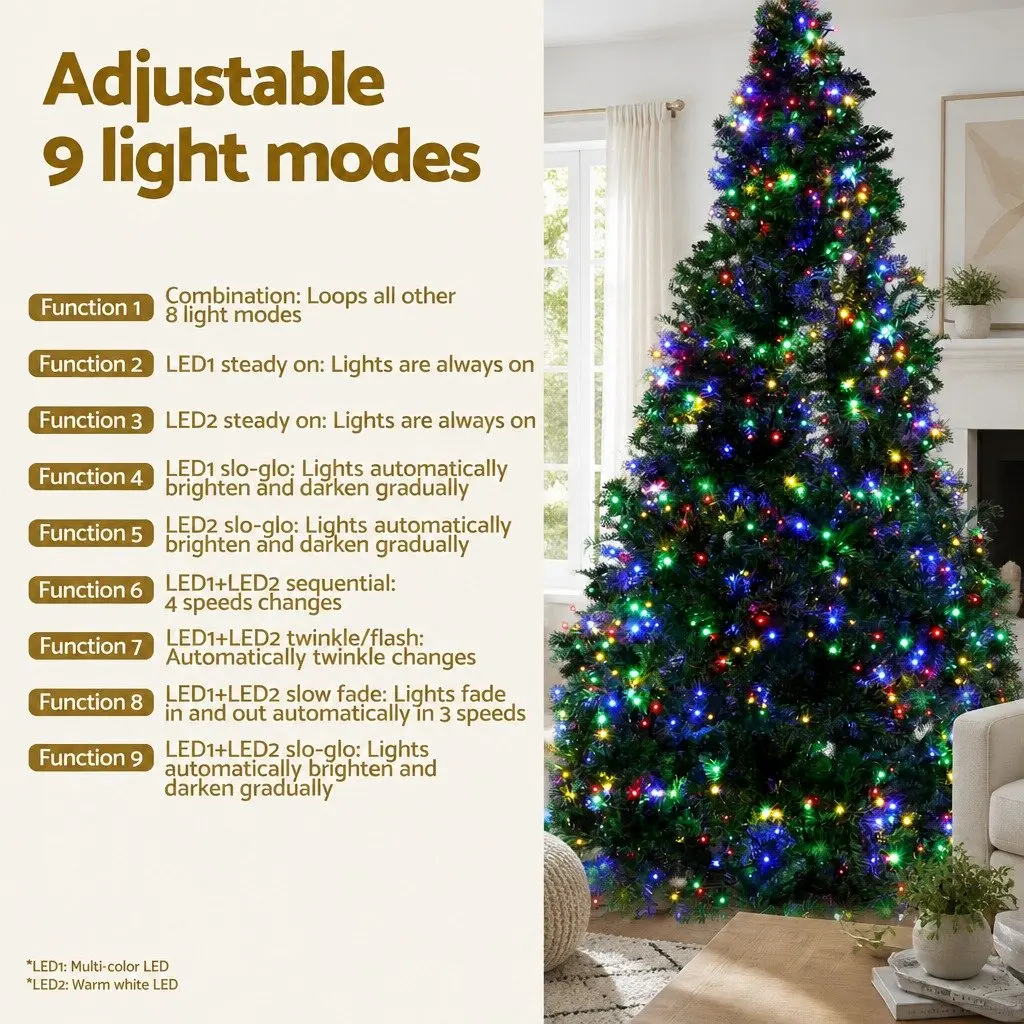 7FT Pre-lit Christmas Tree with 1134 LED Lights