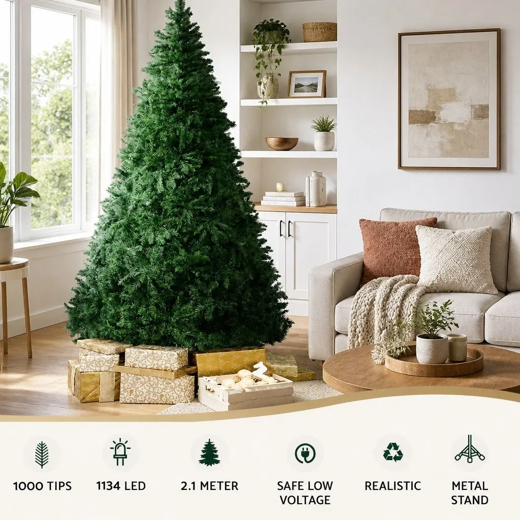 7FT Pre-lit Christmas Tree with 1134 LED Lights