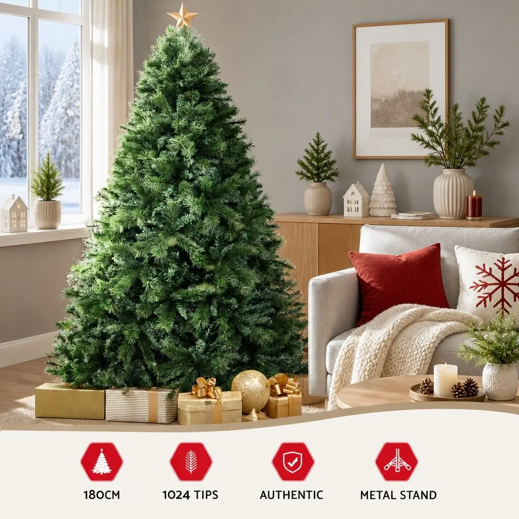 1.8M Green Christmas Tree with 1024 PVC Tips