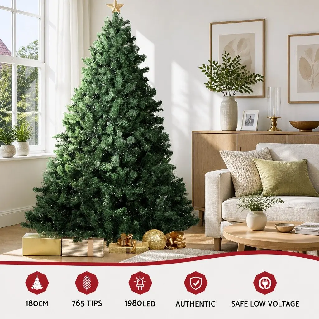1.8M Pre-lit Christmas Tree with 1980 LEDs