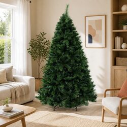 7FT Green Faux Christmas Tree with 1584 Tips