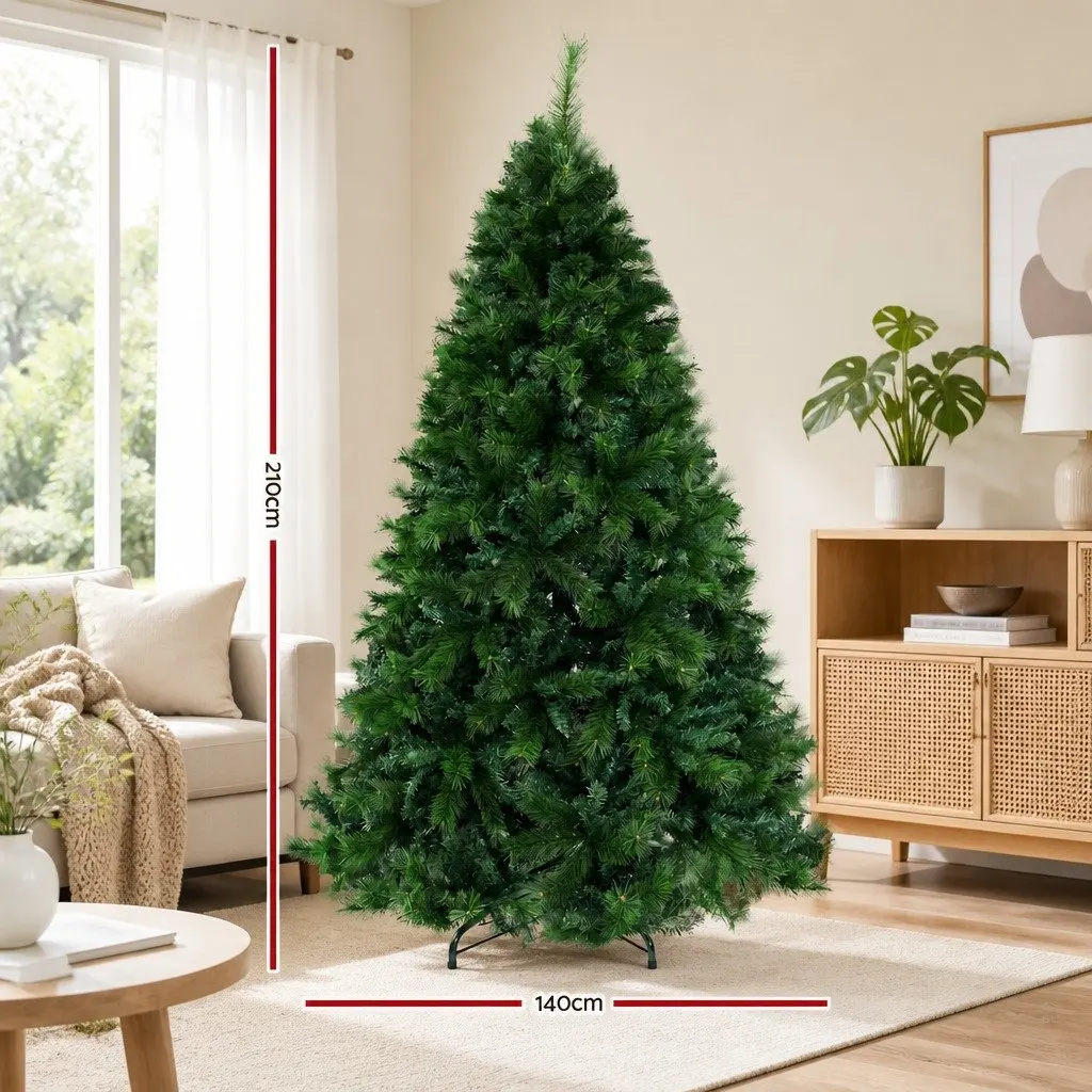7FT Green Faux Christmas Tree with 1584 Tips