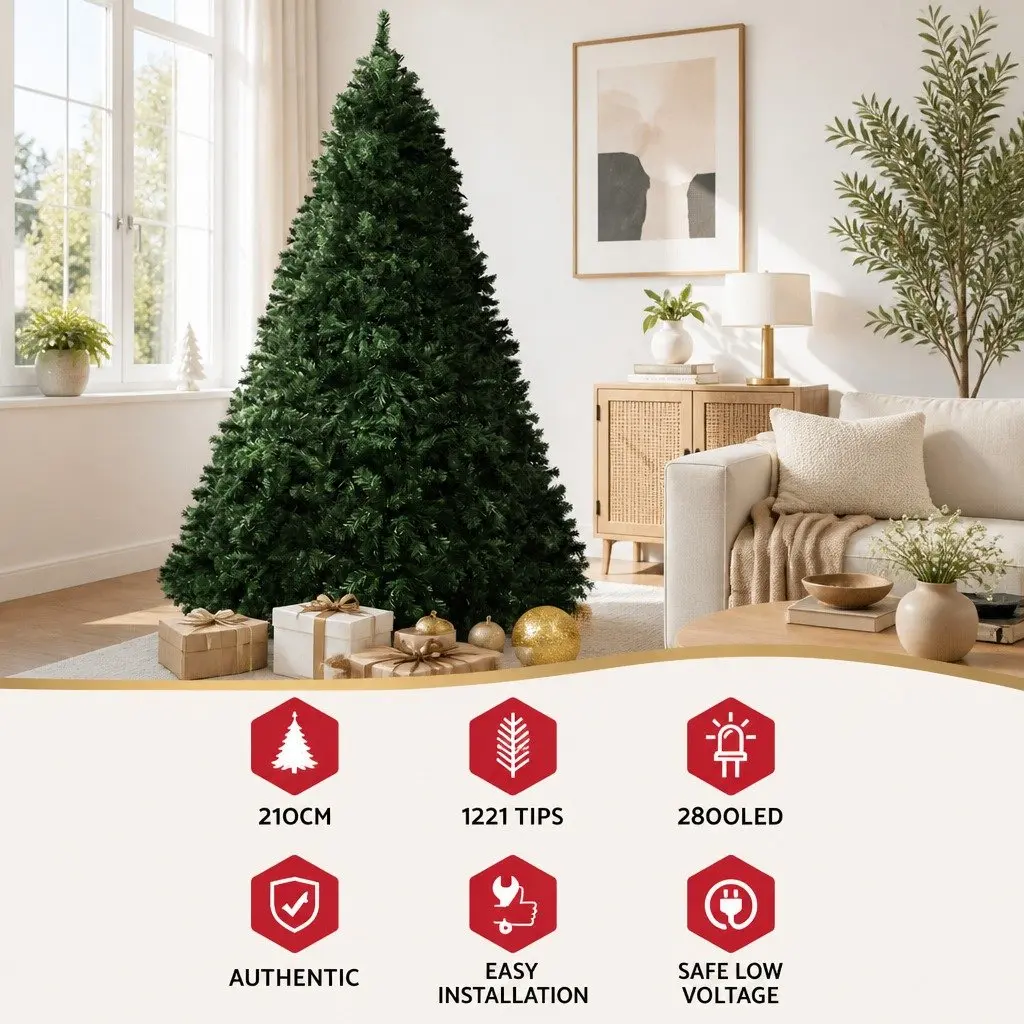 7FT Pre-lit Christmas Tree with 2800 LED Lights