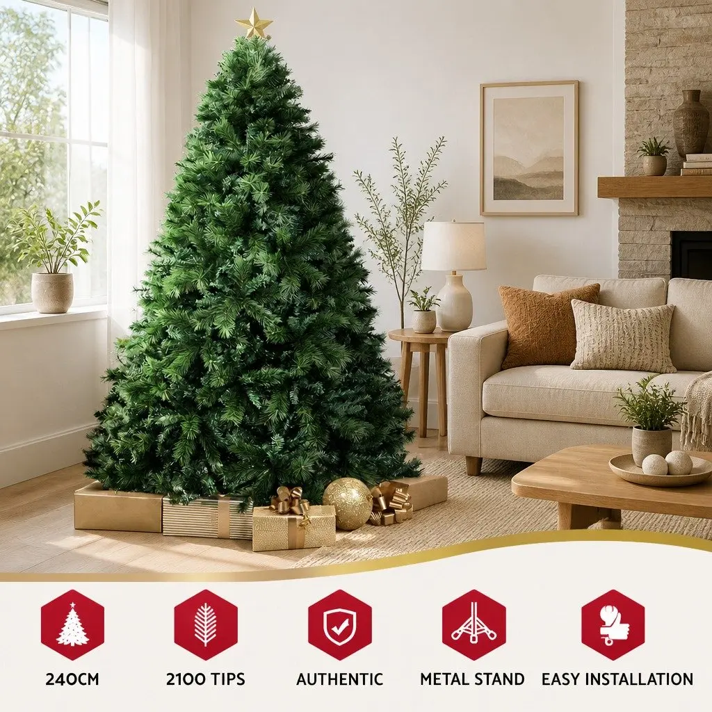 2.4M Green Christmas Tree with 2100 Tips