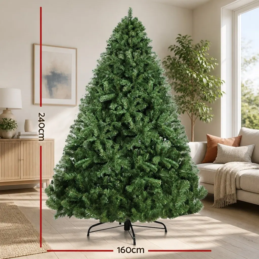 Christmas Tree PVC 2.4M Green Artificial Holiday Decoration