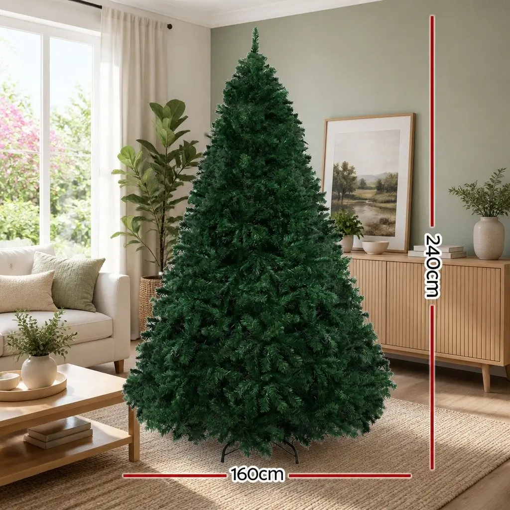 2.4M Green Pre-lit Christmas Tree with 3190 LED Lights