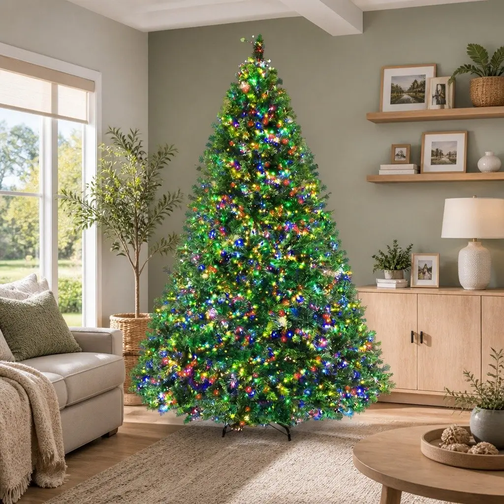 2.4M Green Pre-lit Christmas Tree with 3190 LED Lights