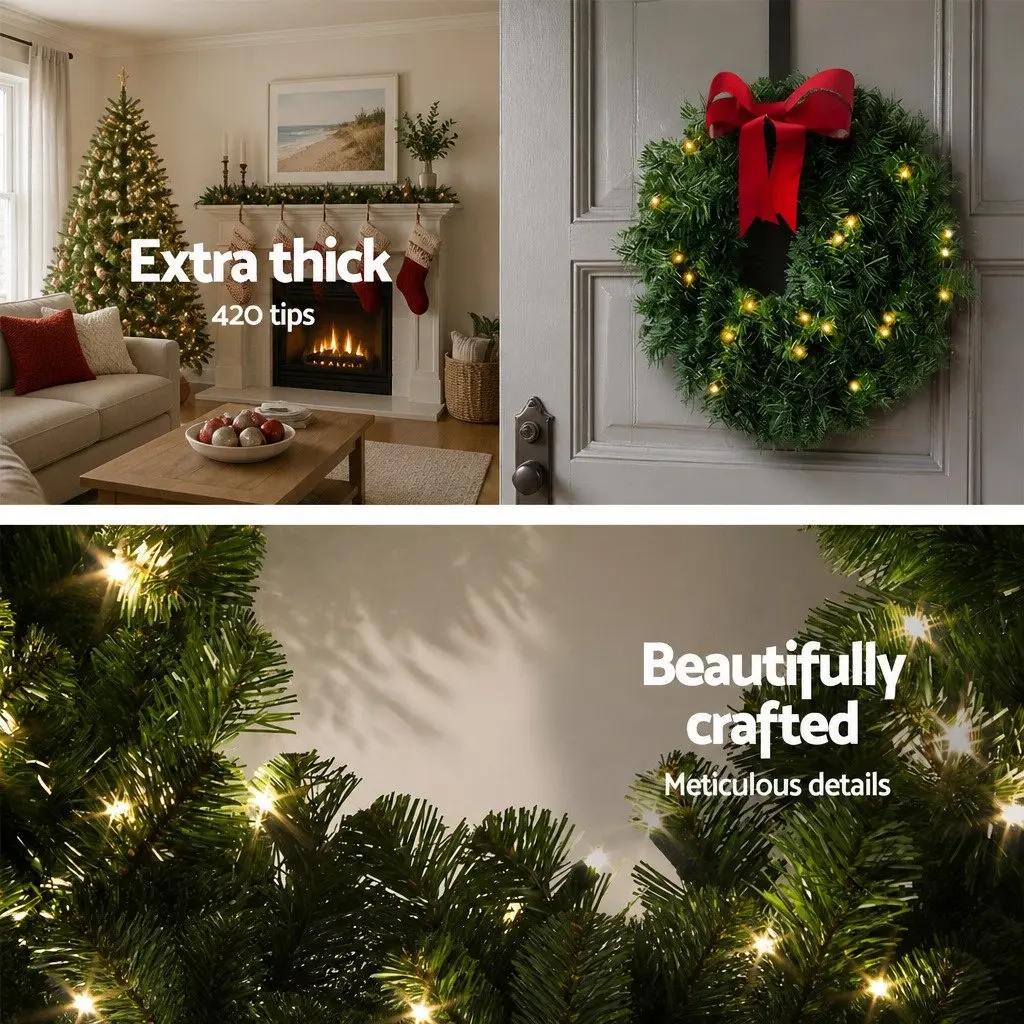 Christmas Wreath PVC 60cm Green