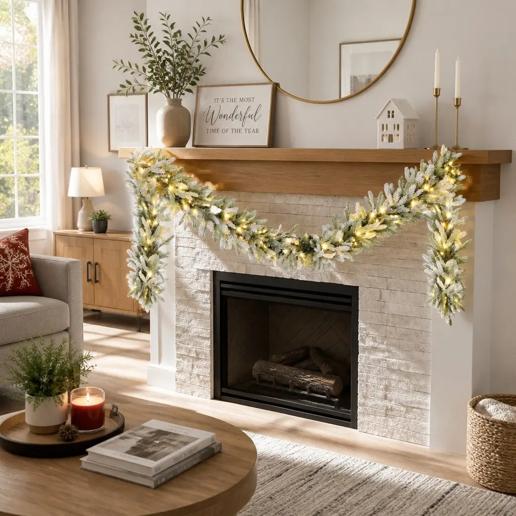 3M Christmas Garland with Warm LED Lights