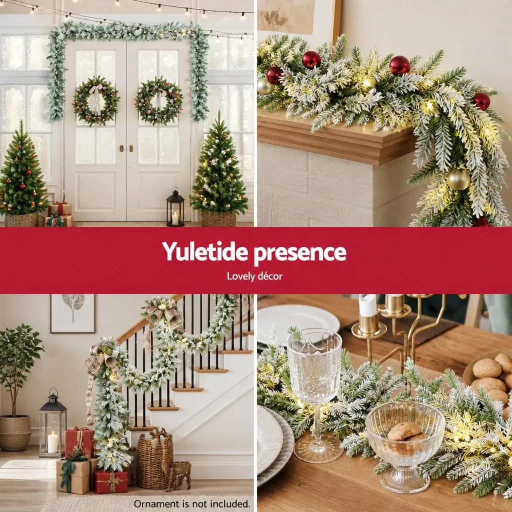 3M Christmas Garland with Warm LED Lights