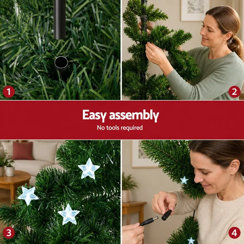 Christmas Tree Optic Fibre 1.2m Multi Colour LED Pre-Lit
