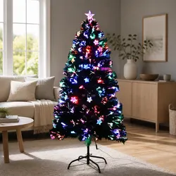 Sturdy 5FT LED Optic Fibre Christmas Tree with Star Topper