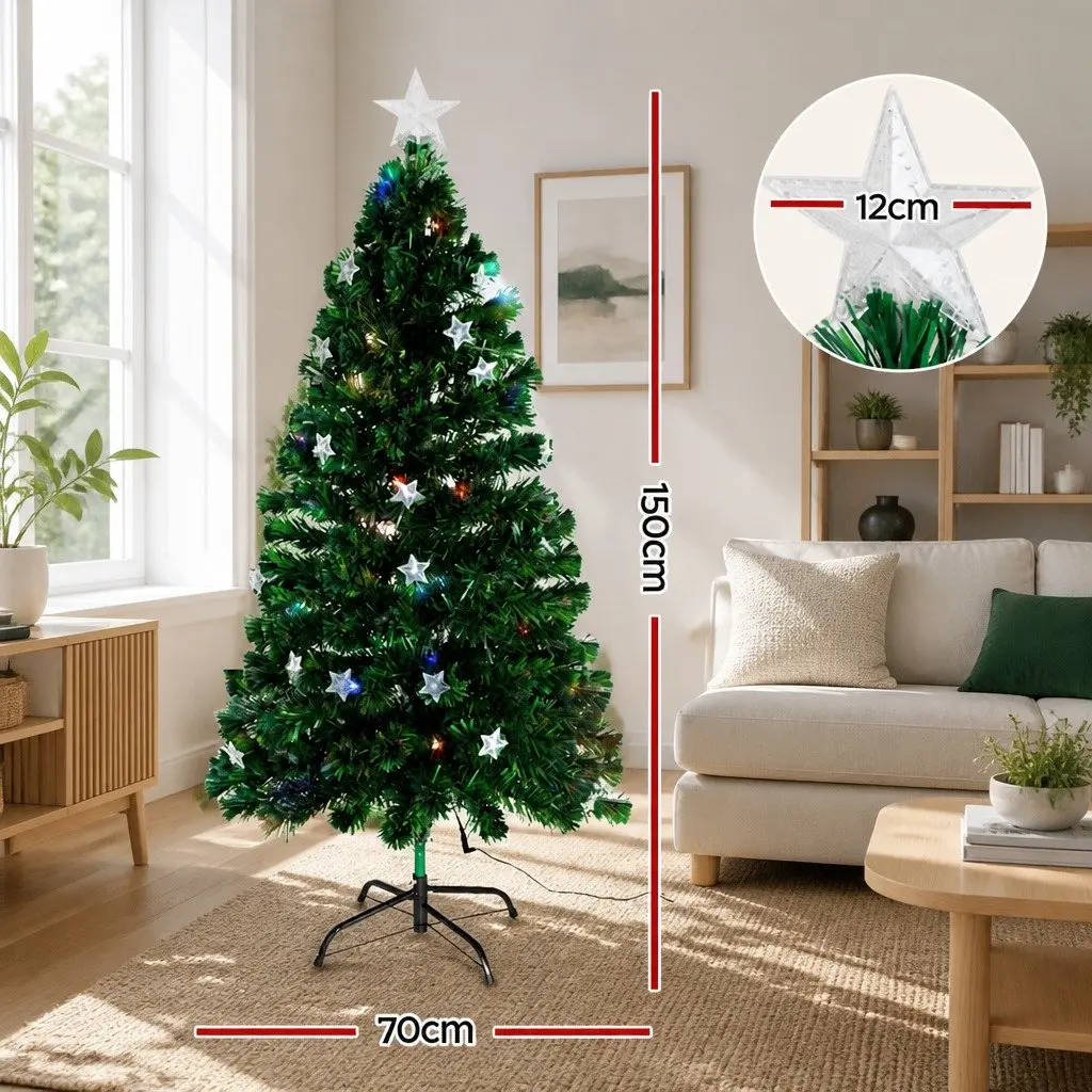 Optic Fibre Christmas Tree LED 1.5m Multi Colour Pre-Lit Holiday Decor