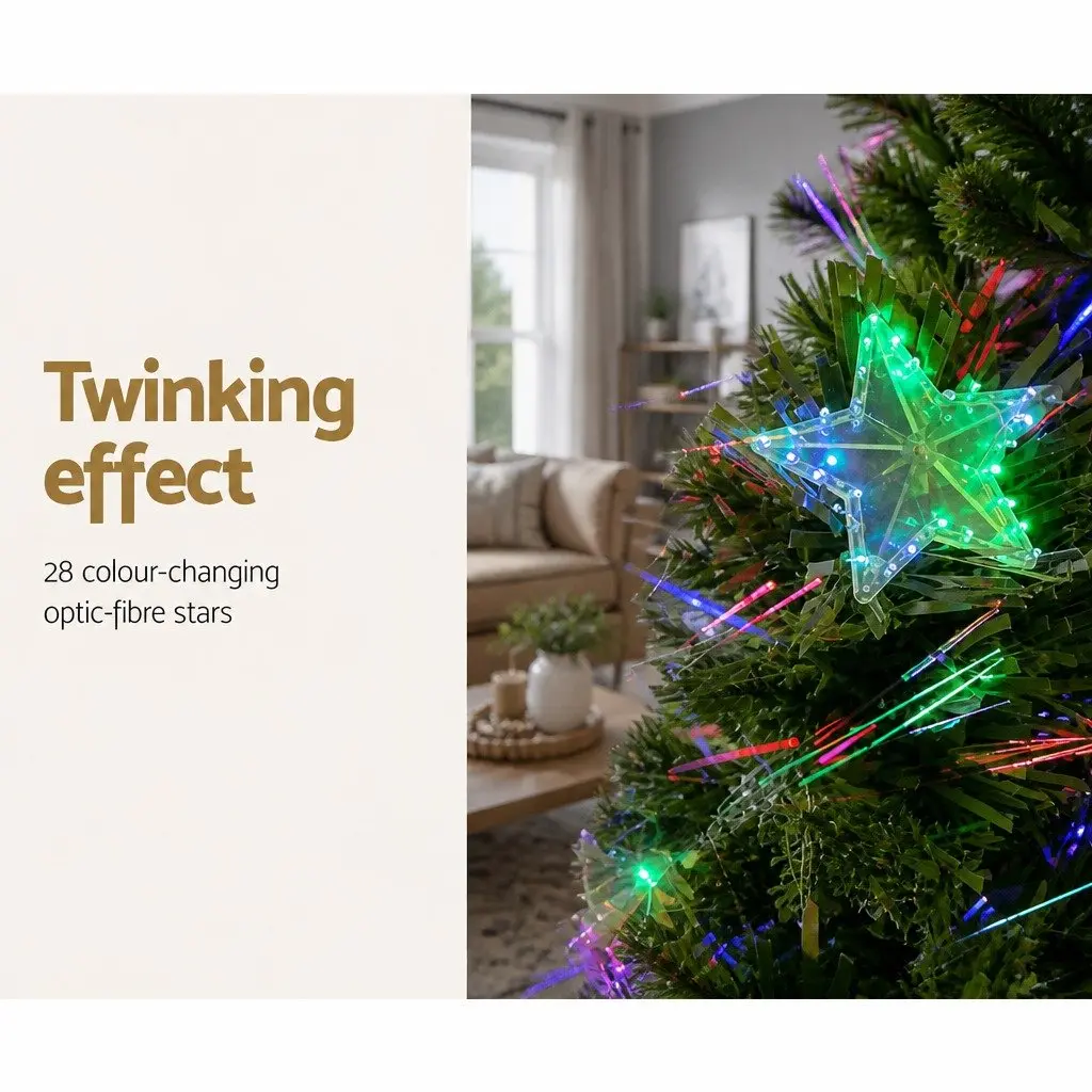 Optic Fibre Christmas Tree LED 1.5m Multi Colour Pre-Lit Holiday Decor
