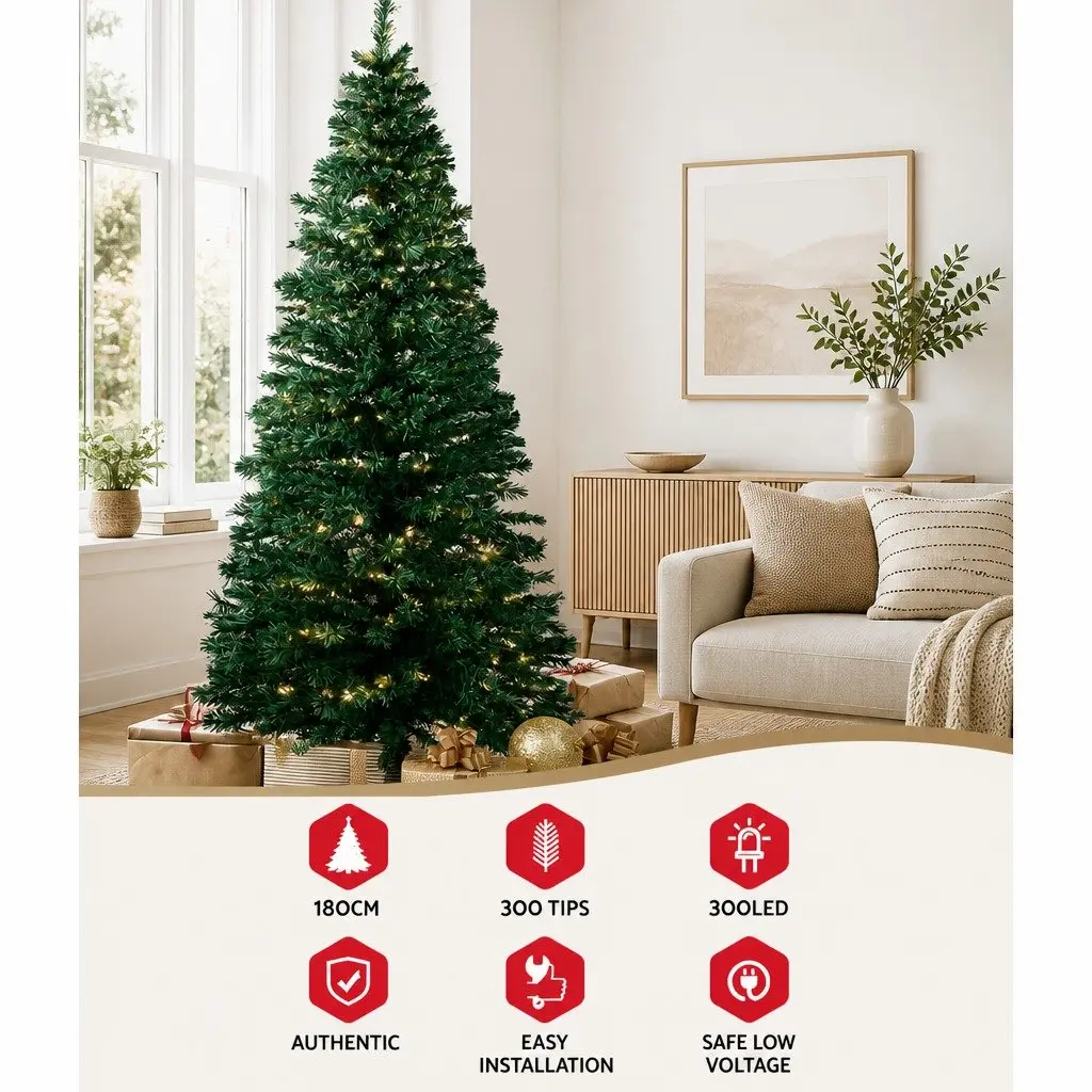 6ft Optic Fibre LED Christmas Tree with Warm White Lights