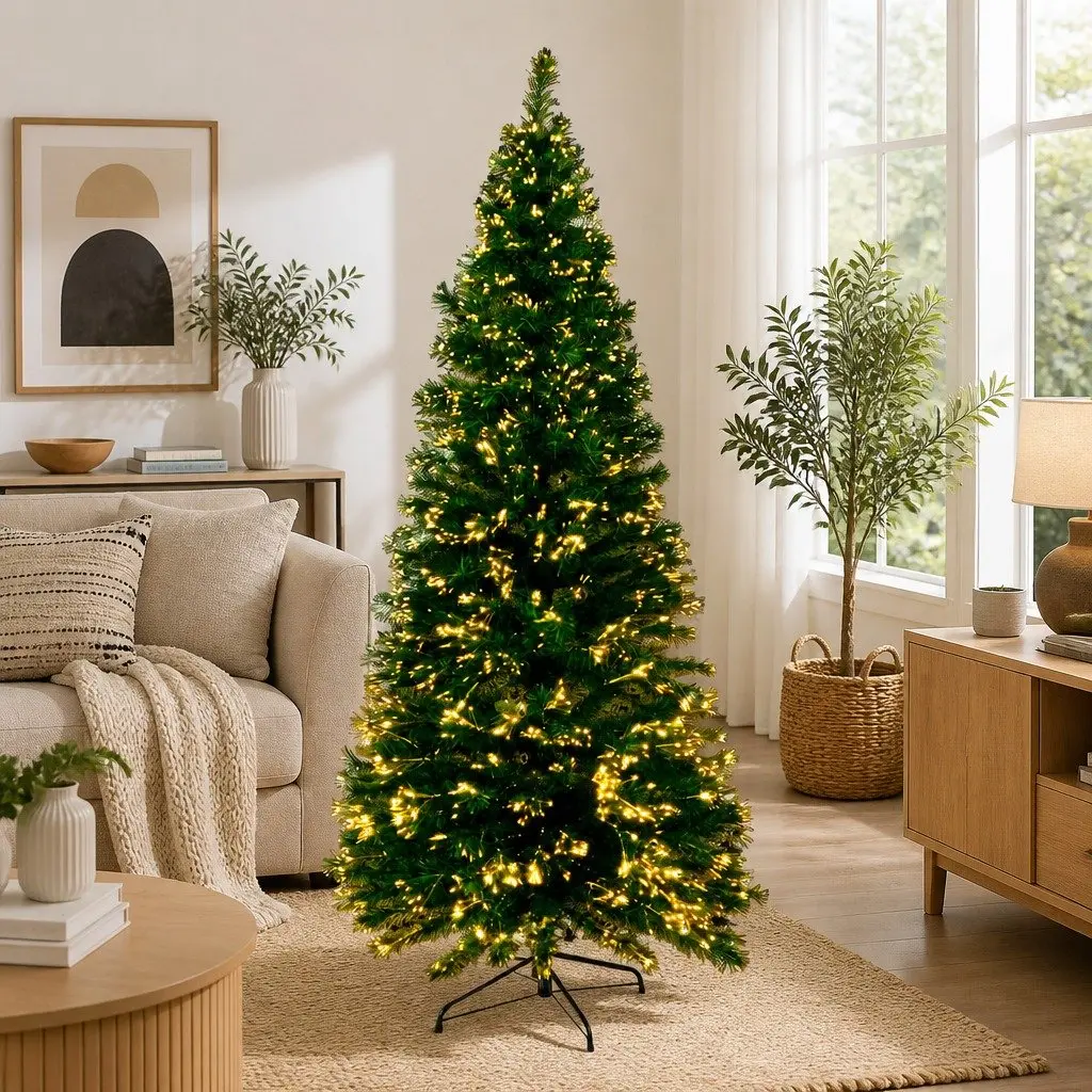 6ft Optic Fibre LED Christmas Tree with Warm White Lights