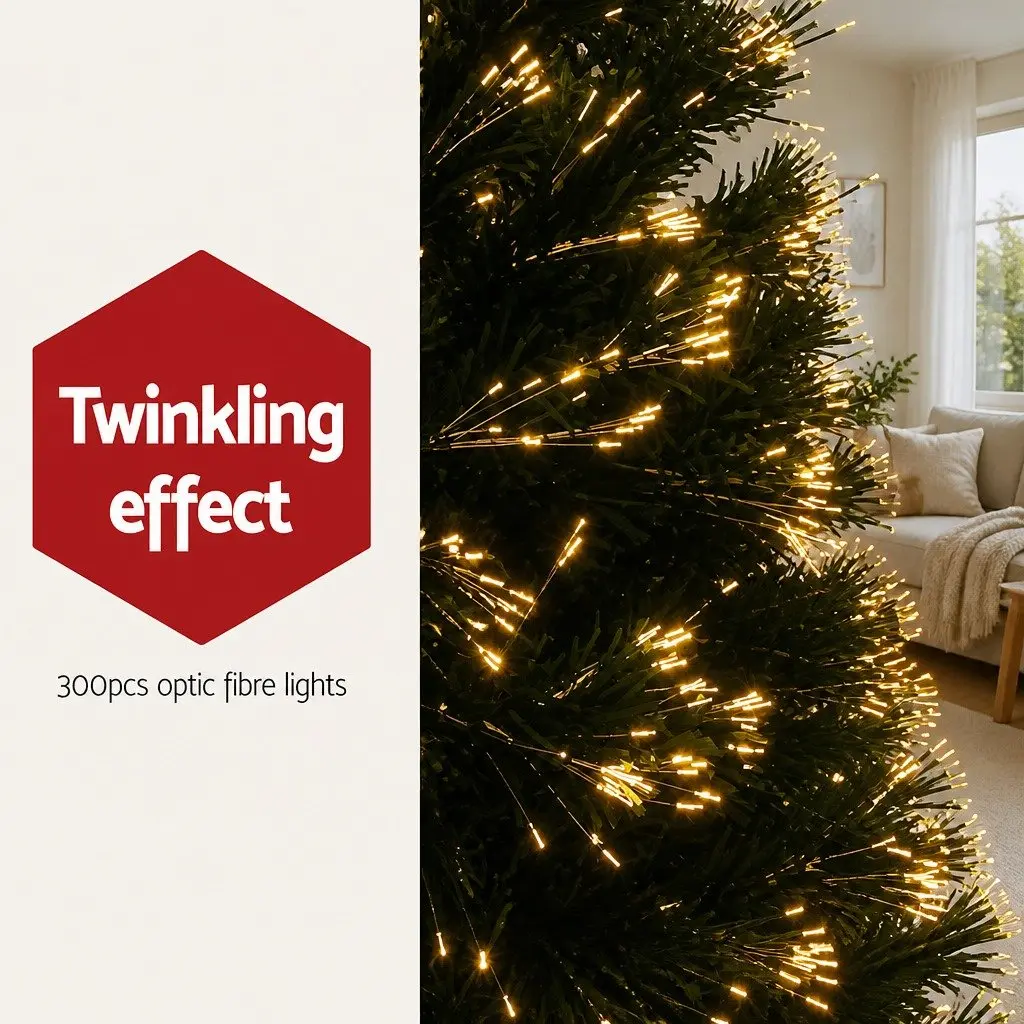 6ft Optic Fibre LED Christmas Tree with Warm White Lights