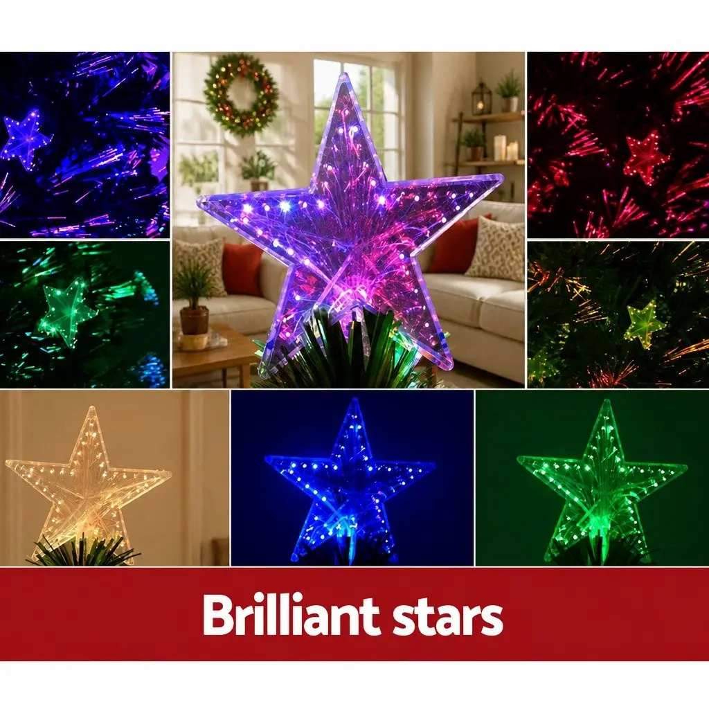 7ft LED Christmas Tree with Multi-Colour Lights & Star Topper