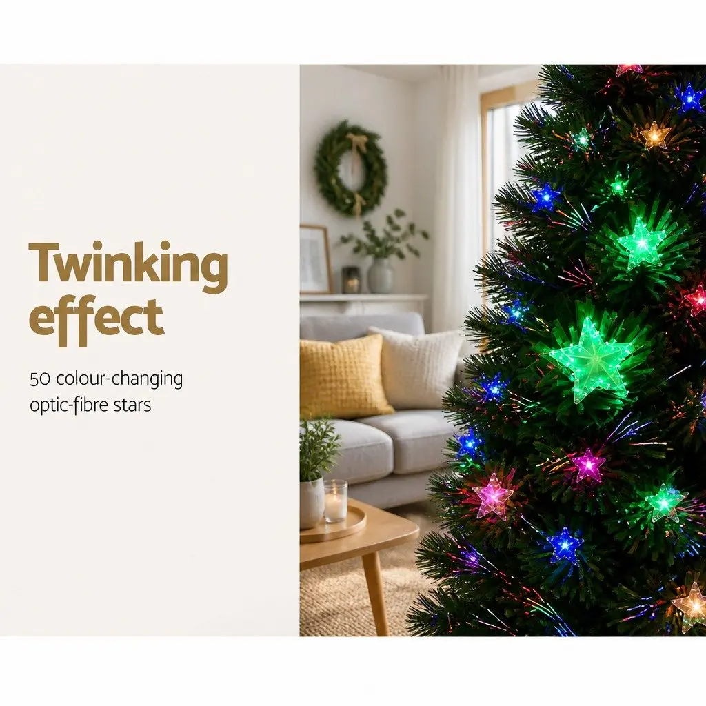 7ft LED Christmas Tree with Multi-Colour Lights & Star Topper