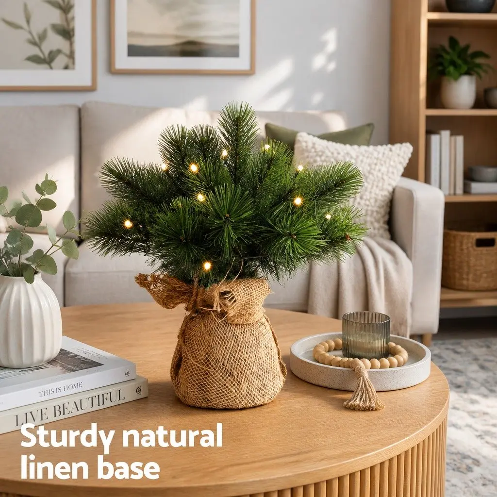 60cm Green Mini Christmas Tree with 50 LED Lights