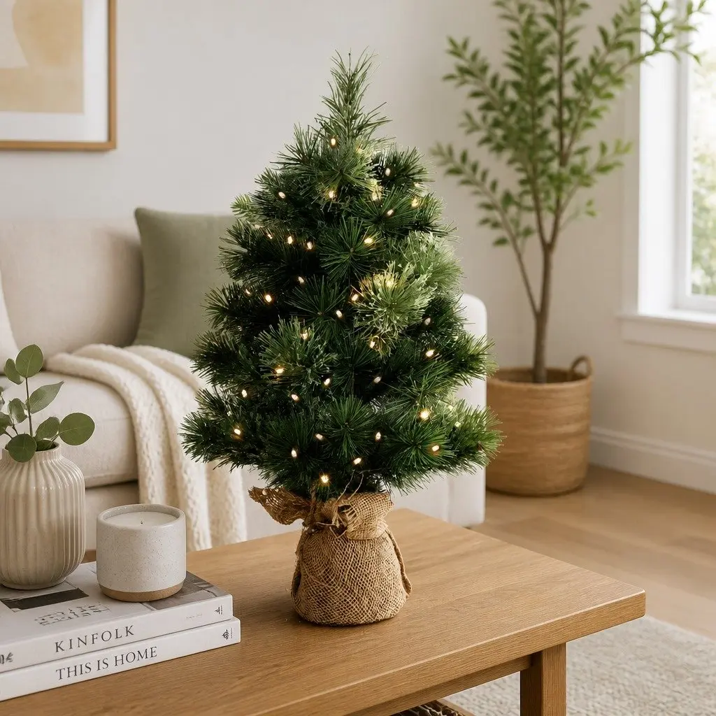 60cm Green Mini Christmas Tree with 50 LED Lights