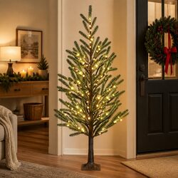Pre-lit LED Christmas Tree 1.8M Green Artificial Xmas with 8 Light Modes Party