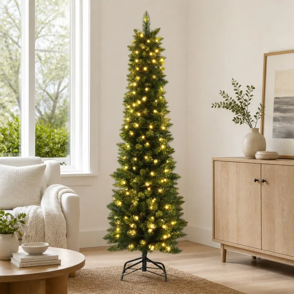 1.8m Pre-Lit Christmas Tree with 200 Warm LEDs
