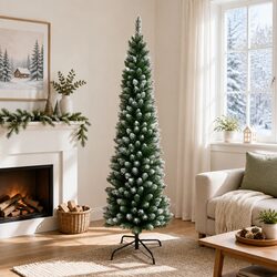 Sturdy 1.8m Green Snowy Christmas Tree with 300 Tips