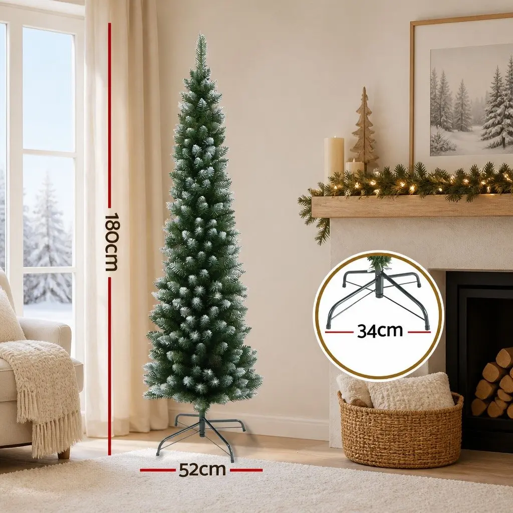1.8m Green Snowy Christmas Tree with 300 Tips