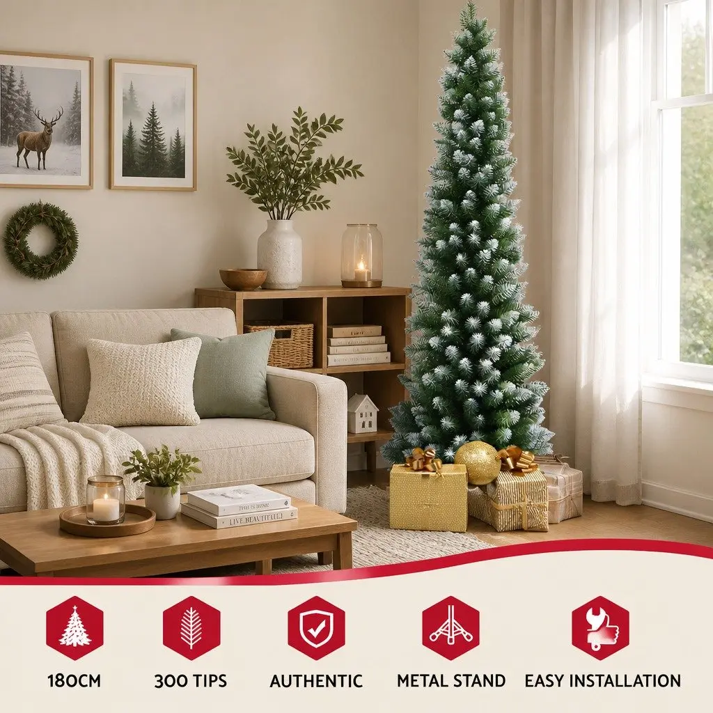1.8m Green Snowy Christmas Tree with 300 Tips